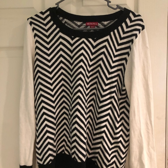 Merona Sweaters - Black and white chevron patterned sweater